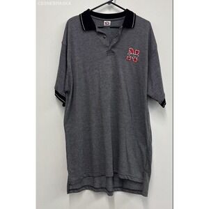 True Fan‎ Gray Vintage Textured Polo Shirt - Size XL